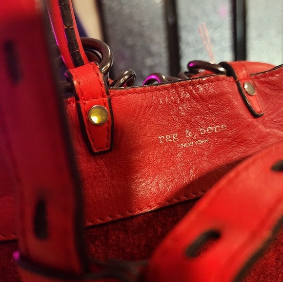 Rag & Bone Red Wool Backpack - Picture 7 of 9